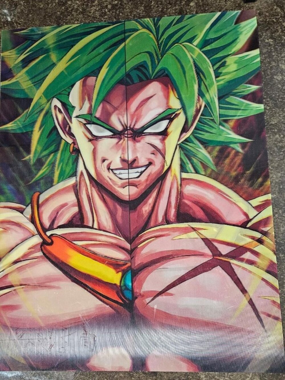 Broly Dragon Ball Z Super Series 3D Holographic Lenticular Poster Blue Green